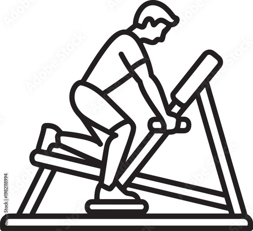 A man is exercising on a stationary bike