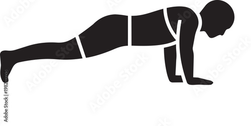 A person doing a push-up with white lines on their body
