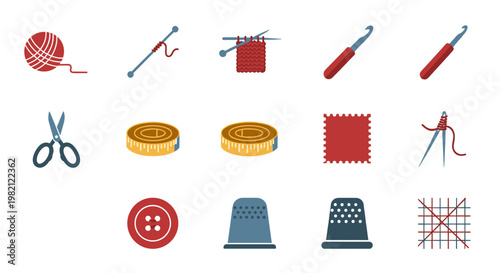 Collection of Crafting and Sewing Supplies for Handmade Hobby and Textile Art