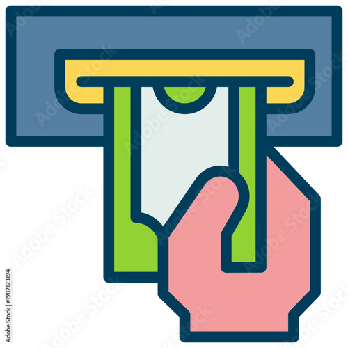 atm withdraw exchange payment cash filled outline icon