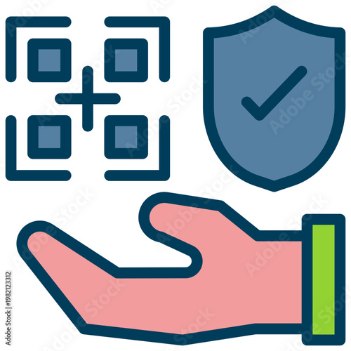 qr scan payment method trustsite secure filled outline icon