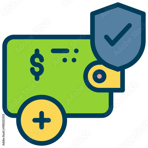 wallet online add payment method secure protech filled outline icon