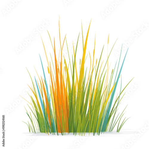 A Vibrant Bush of Grass and Reeds