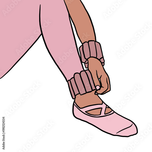 Woman with Pilates Ankle Weight Sticker