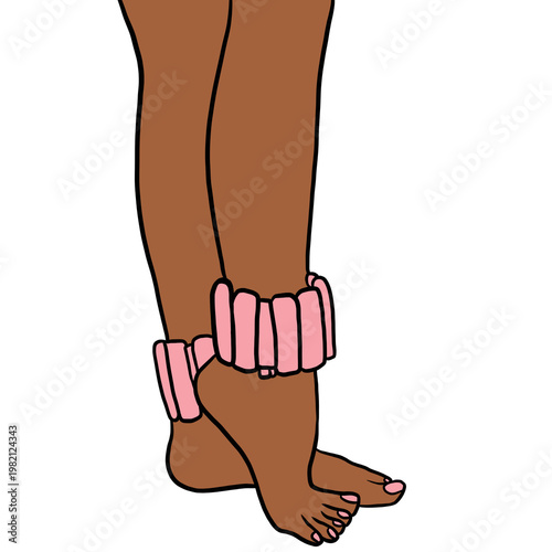 Woman With Pilates Ankle Weight