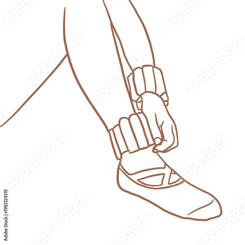 Woman With Ankle Weight Line Art