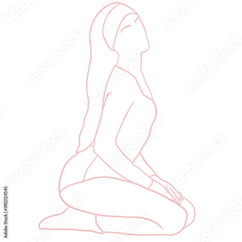 Woman With Gym Outfit Line Art Tattoo