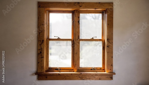 Medium shot of traditional doublehung wood windows featuring singlepane glass highlighting classic craftsmanship and timeless wooden frame details.
