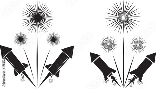 Fireworks rockets launching and exploding with fourth of july black and white fireworks celebration explosion firework sparkler illumination concussion festival gathering excitement