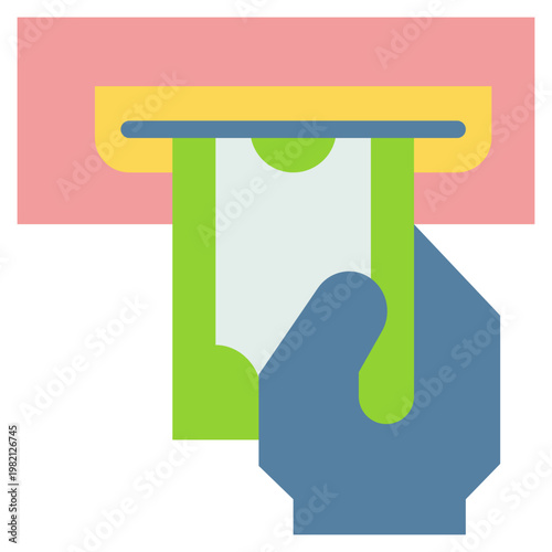 atm withdraw exchange payment cash flat style icon