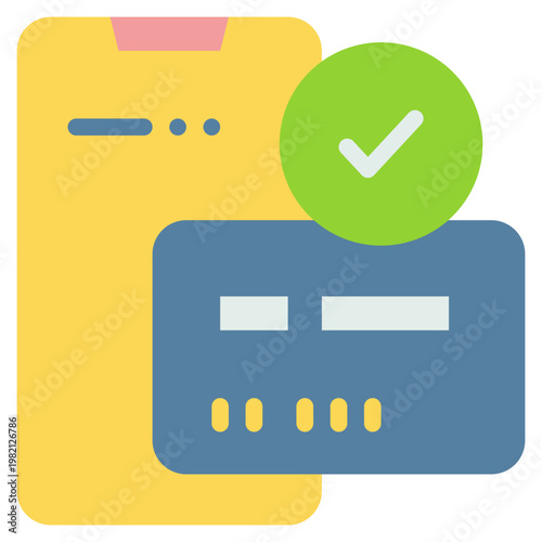 credit card online payment method check trustsite verify flat style icon