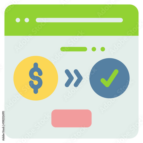 online payment method panding success shopping flat style icon