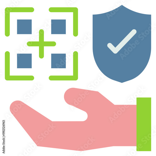 qr scan payment method trustsite secure flat style icon