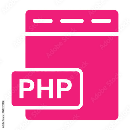 PHP File Icon Symbol Representing Web Development Scripting Language for Programming Projects