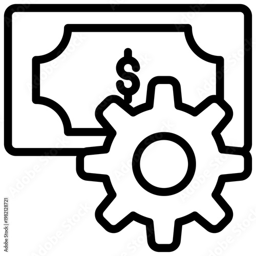 money payment method setting system  simple line icon