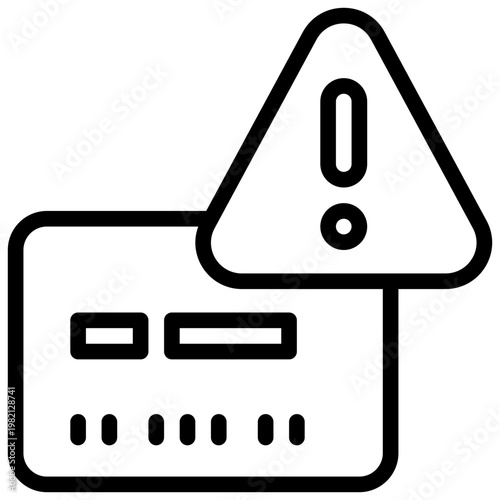 credit card payment method popup alert message simple line icon