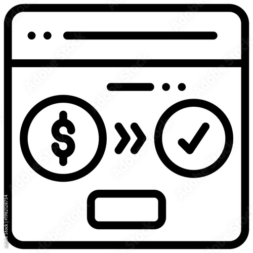 online payment method panding success shopping simple line icon