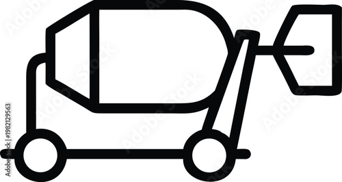 flat design concrete mixer machine icon vector illustration