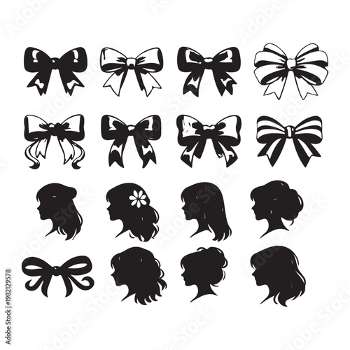 set of black silhouettes of butterflies