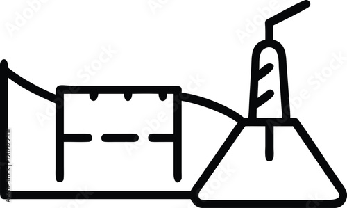 concrete foundation corner with steel rebar and wooden formwork vector illustration