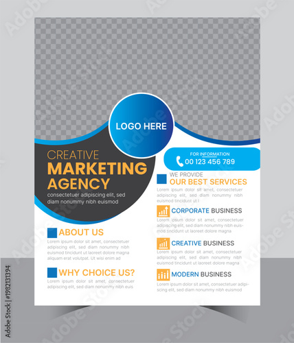 business template flyer design poster layout modern proposal and creative trending company advertising leaflet small poster and marketing	
