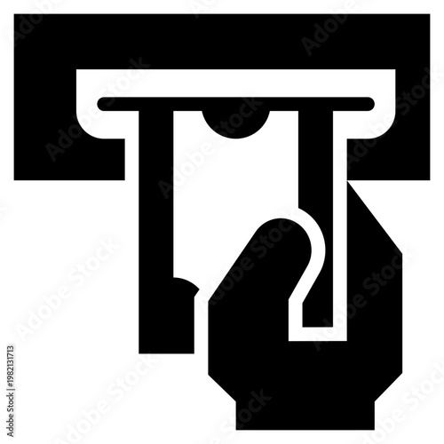 atm withdraw exchange payment cash solid glyph icon