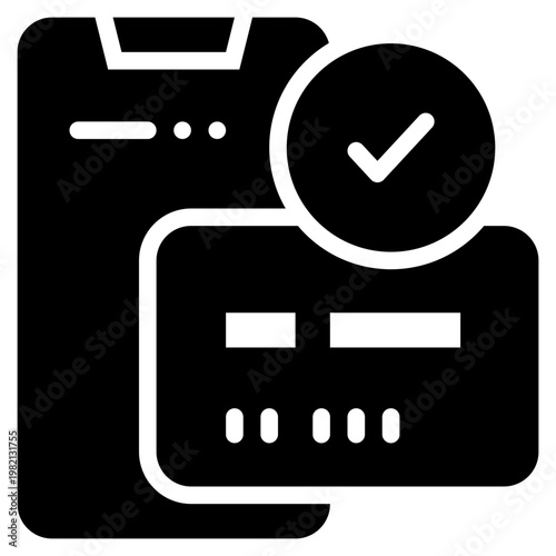 credit card online payment method check trustsite verify solid glyph icon