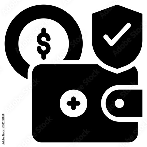 money cash payment method add secure protect trustsite solid glyph icon
