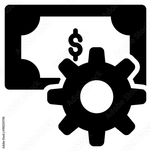 money payment method setting system  solid glyph icon