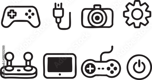 controller icon pack gamepad joystick plug camera gear power button ui