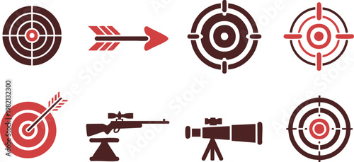 target crosshair icons bullseye reticle scope rifle telescope