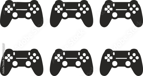 controller black game controllers in grid layout on white
