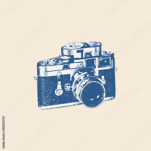 Analog film photgraphy camera icon clipart retro logo vintage illustration design vector element-02