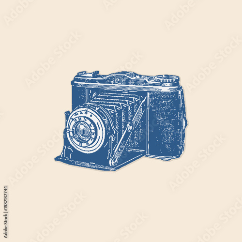 Analog film photgraphy camera icon clipart retro logo vintage illustration design vector element-05