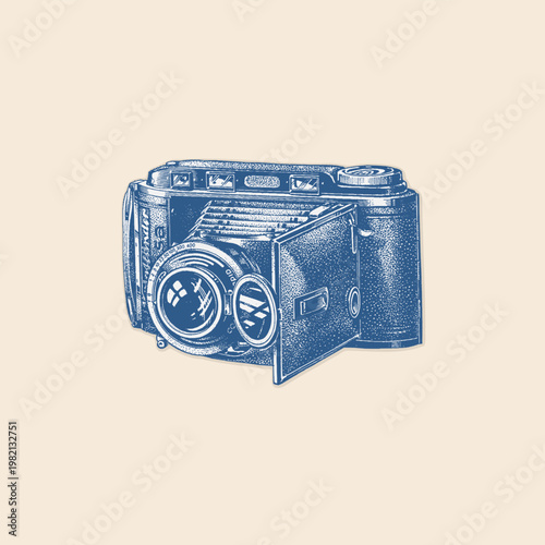 Analog film photgraphy camera icon clipart retro logo vintage illustration design vector element-01