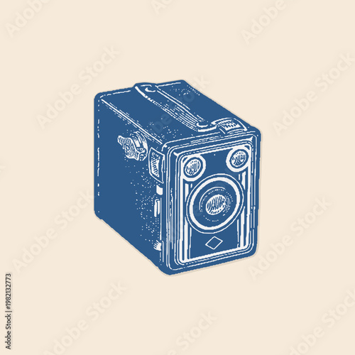 Analog film photgraphy camera icon clipart retro logo vintage illustration design vector element-08