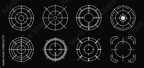 crosshair scope sight reticle collection for ui hud game graphic icons
