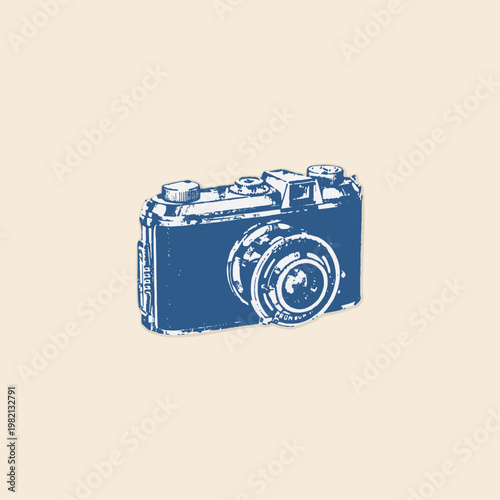 Analog film photgraphy camera icon clipart retro logo vintage illustration design vector element-13