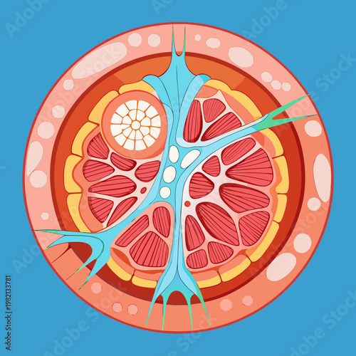 Abstract Biological Tissue Cross-Section Illustration