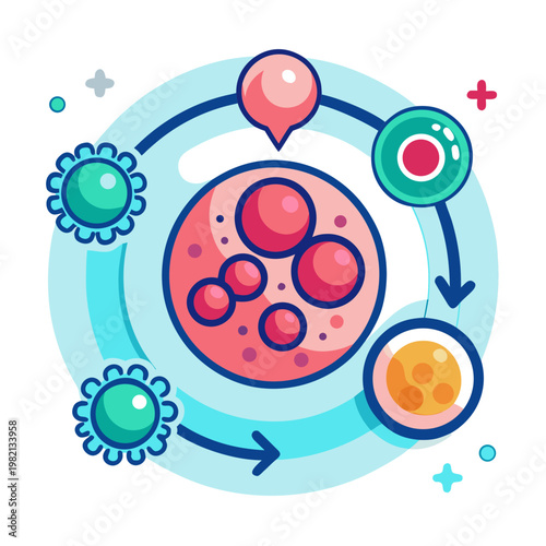 Abstract Illustration of Cell Development Cycle