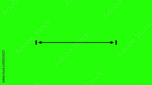Abstract measuring distance length dotted line animation, isolated on a transparent background.