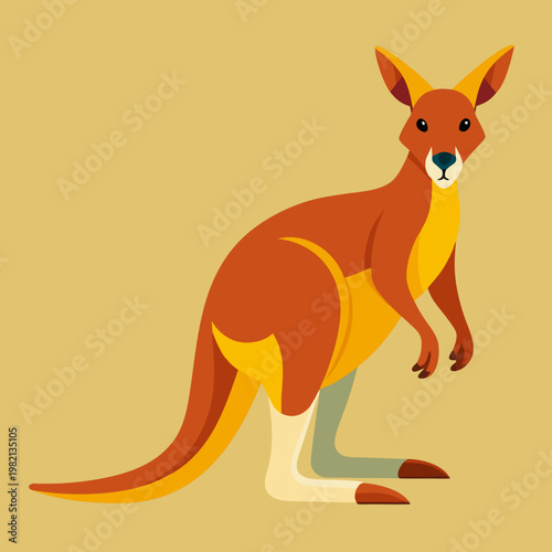 Stylized Kangaroo illustration standing against a neutral background