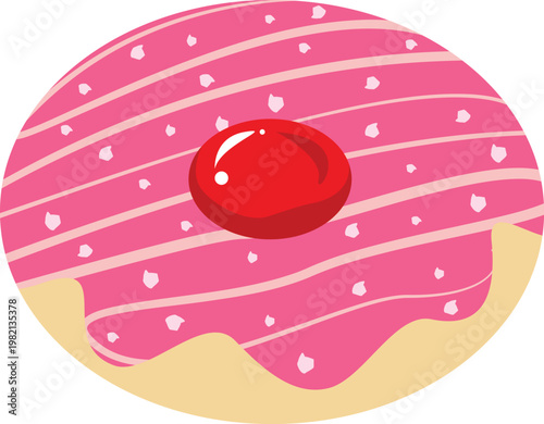cute-kawaii-donut-strawberry-vector-dessert-illustration-hand drawing