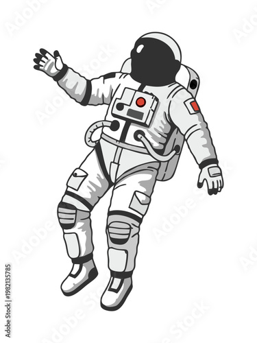 Astronaut Floating in Space Illustration 