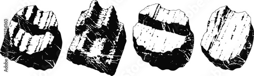 charcoal grilled assorted meat pieces on white background, barbecue cooking food closeup