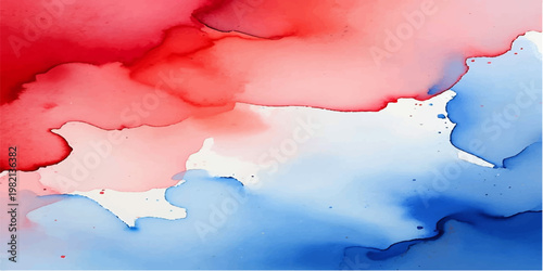 An artistic 3d watercolor map of Europe featuring a grunge blue texture with ink splash paint patterns and distinct national borders on a paper vector design