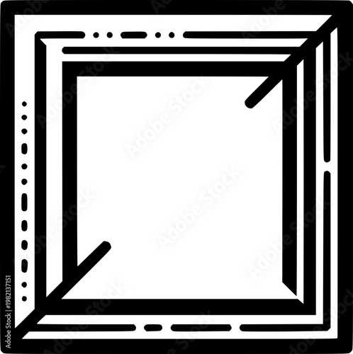 Geometric Expansion: a dynamic illustration of a square, symbolizing growth, progress, and expanding horizons. 