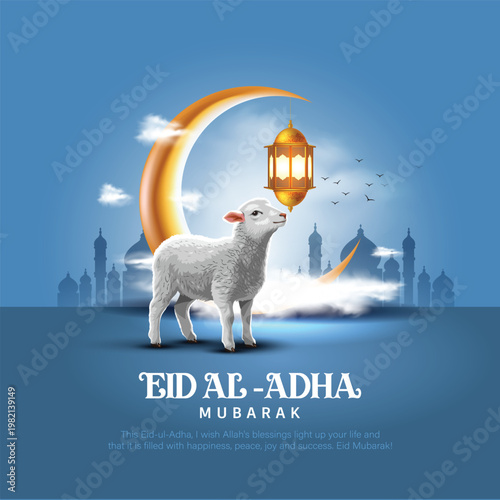 Eid al adha Mubarak goat Celebrating. abstract  vector illustration design