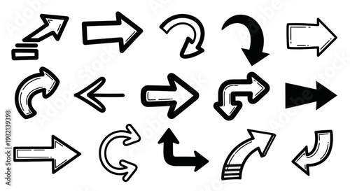 Collection of various black arrows.