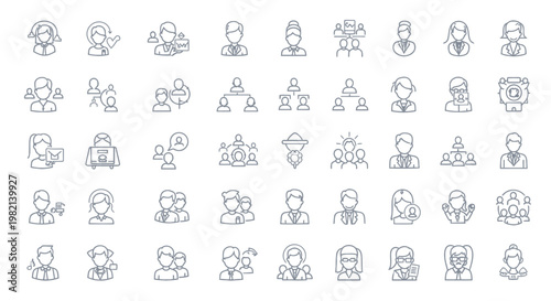 Various cartoon style people icons.